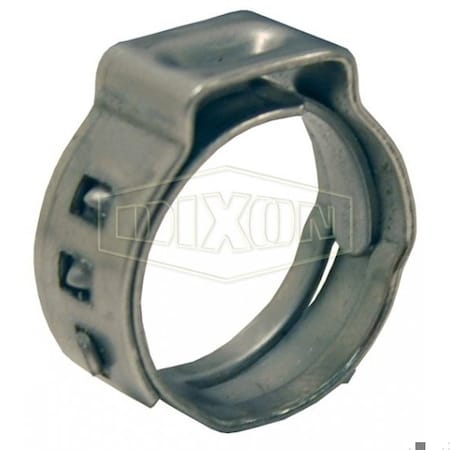Dixon Ear Pinch-On Clamp, 11/16 in Nominal, 0.571 Closed dia x 0.669 in Open dia, 304 SS, Domestic 1009
